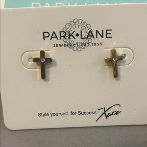 Park Lane Gold Cross Stud Earrings